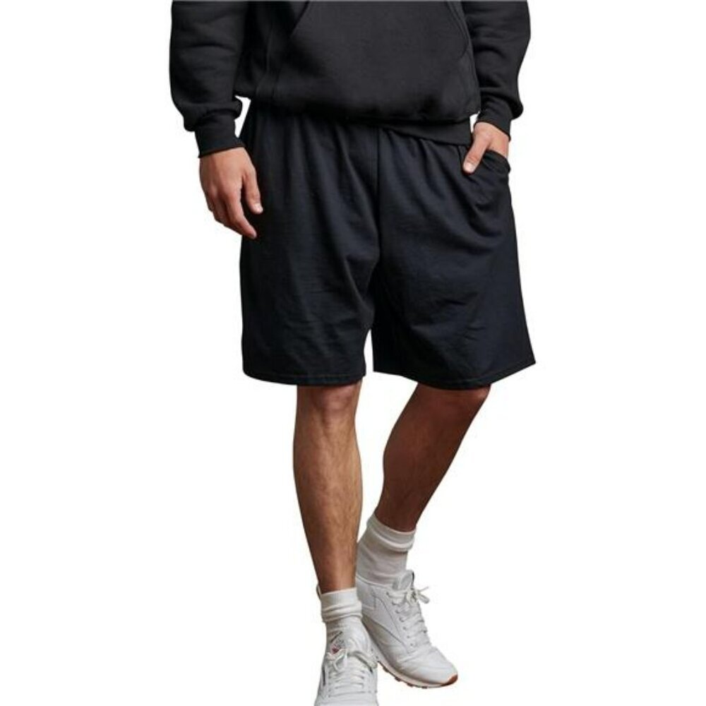 Mens Cotton Jersey Shorts Relaxed Fit 9 Inch Elastic Waist With Pockets